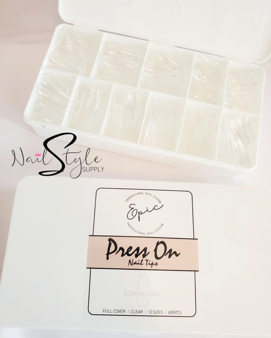 Nail tips Gel Press On Coffin